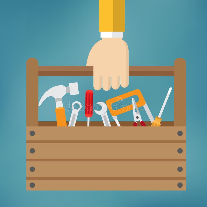 Hand with toolbox. royalty free illustration Hand with toolbox. royalty free illustration