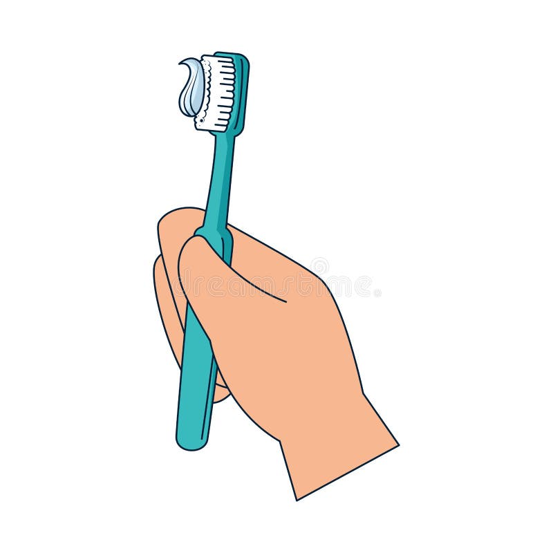 Hand with tooth brush