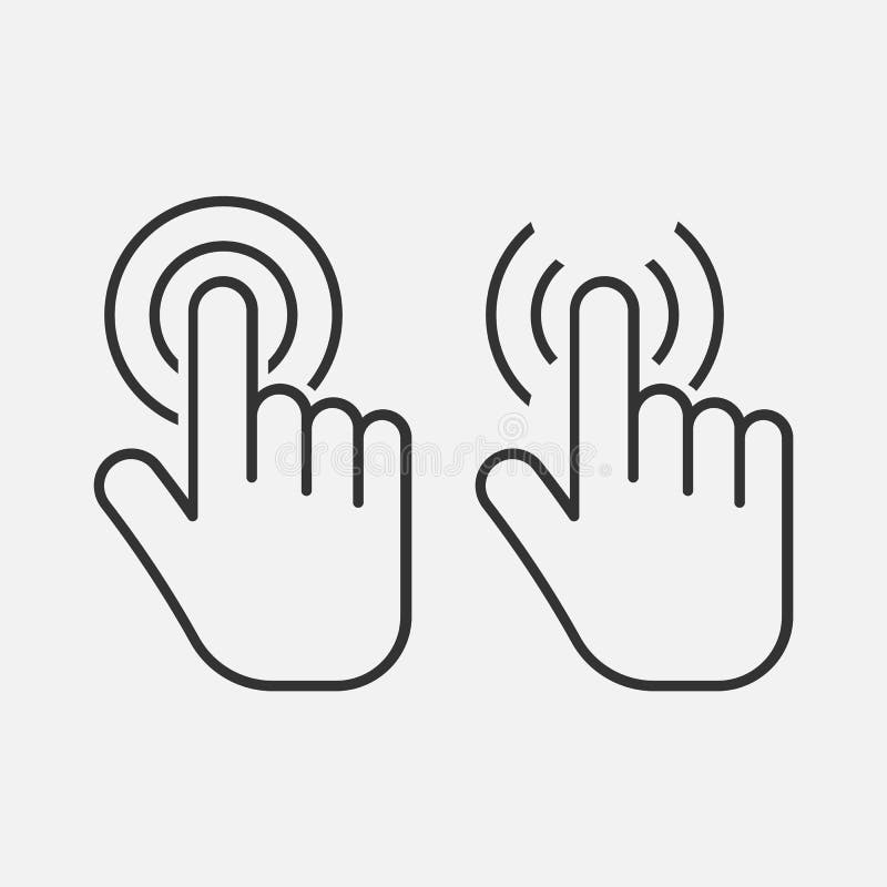 Hand touch icon. Click icon. isolated on background. stock illustration Hand touch icon. Click icon. isolated on background. stock illustration