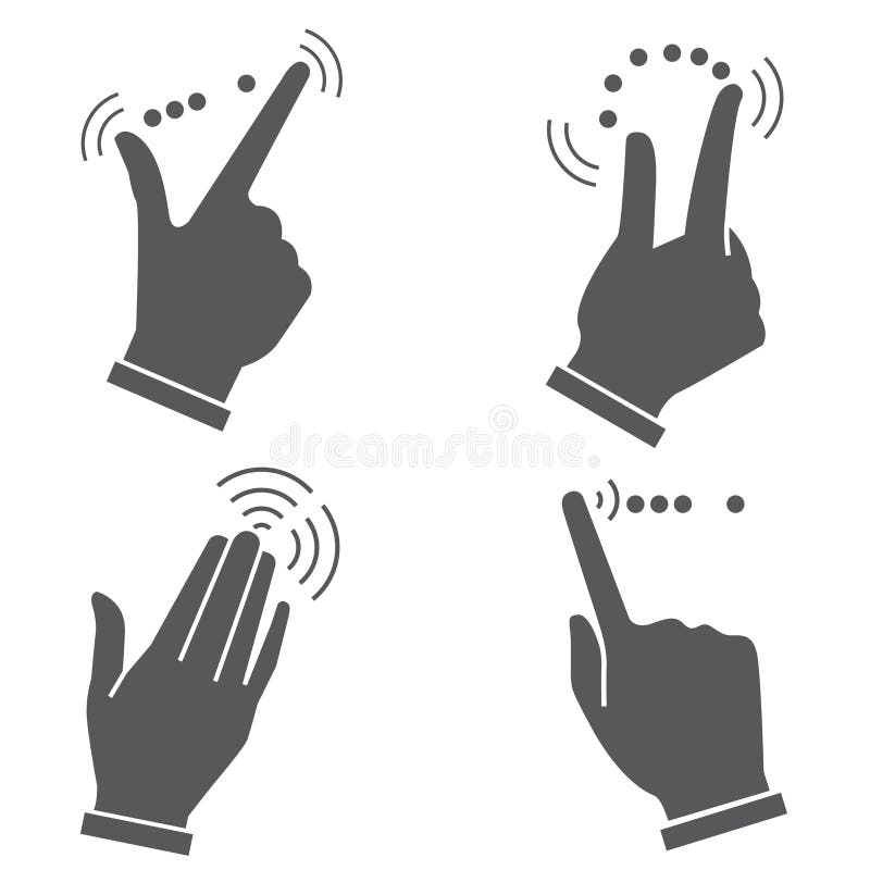 Hand Touch Pad Gestures stock illustration. Illustration of collection