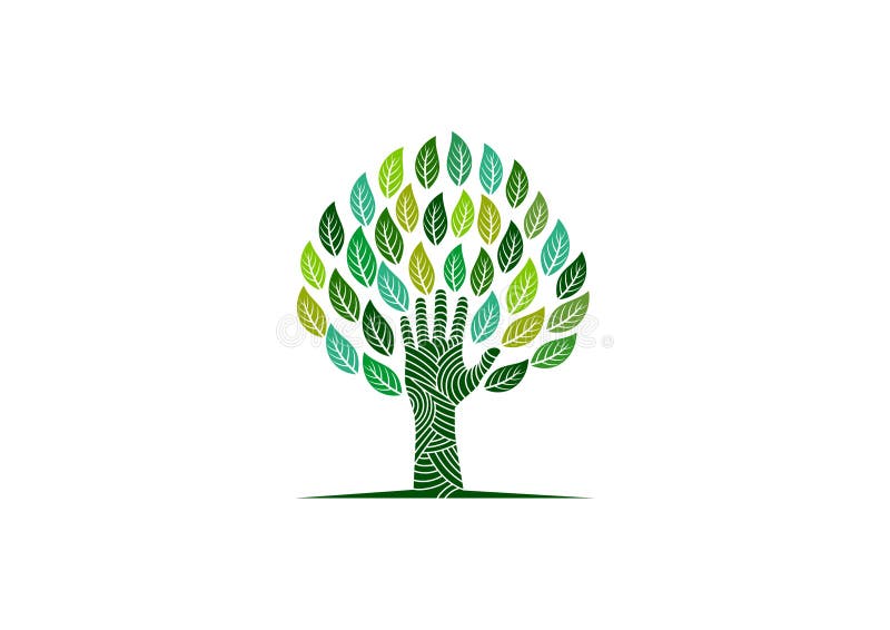 Hand tree logo royalty free illustration Hand tree logo royalty free illustration