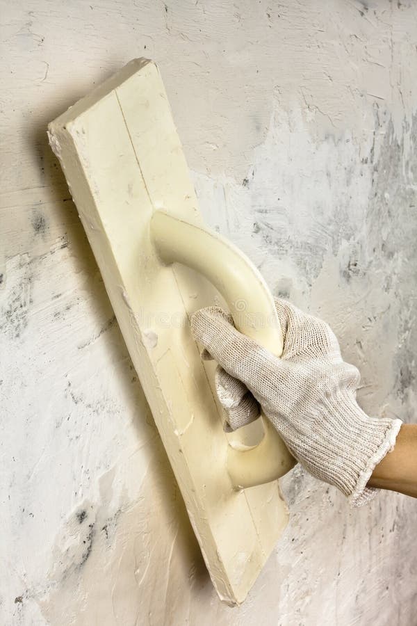 Hand with Trowel Plastering Wall Stock Image Image of plasterer
