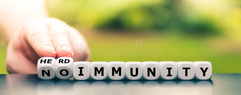 Hand Turns Dice And Changes The Expression `no Immunity` To `herd Immunity`.