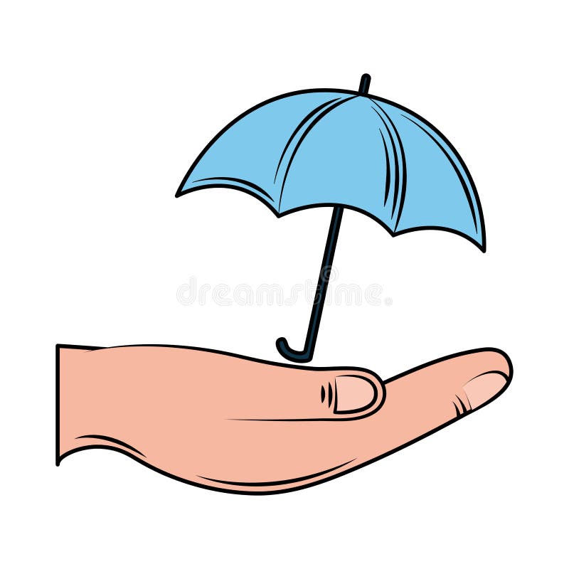 Hand with Umbrella Protecting House. Stock Vector Illustration of home, agency 67807530