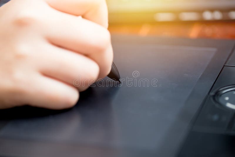 Hand Using Stylus Pen Digital Artist Stock Photo Image of computer