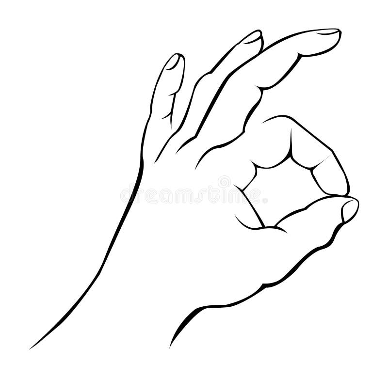 Hand Vector Line Art Illustration Symbol Perfect Stock Vector ...