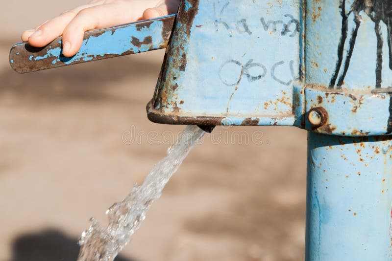 Hand Water Pump Retro Style Pumping the Water Stock Photo Image of