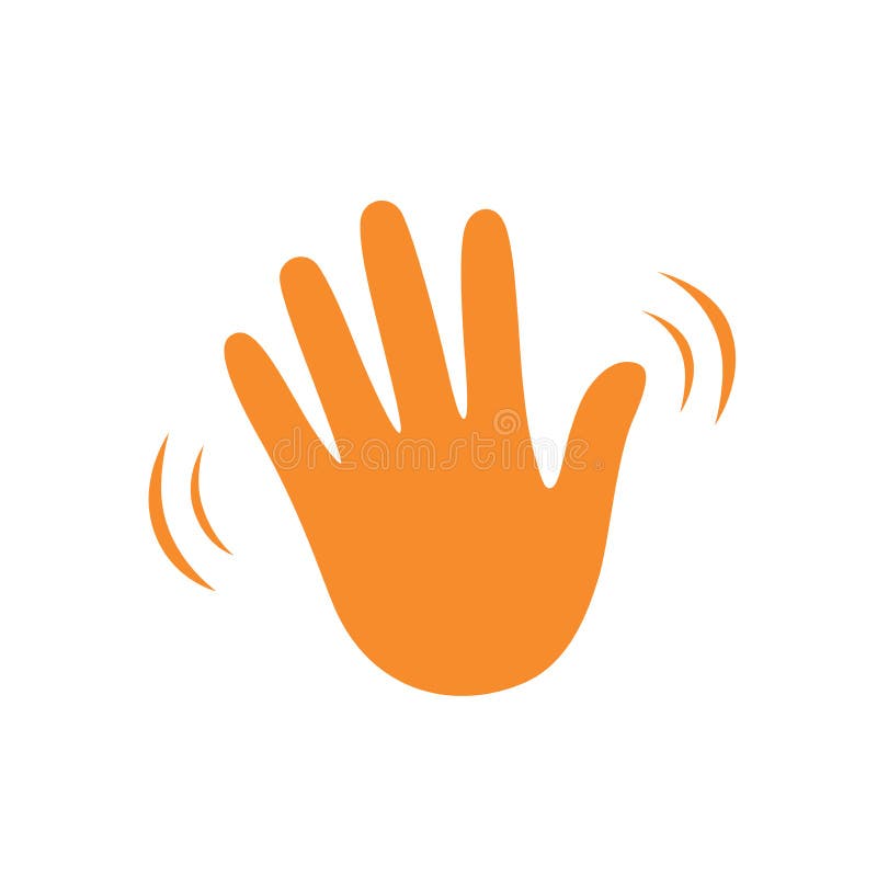 Hand showing five finger waving gesture icon Vector Image
