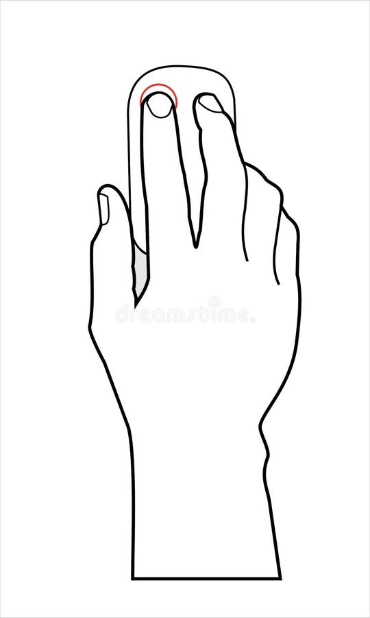 Hand on wireless computer mouse royalty free illustration Hand on wireless computer mouse royalty free illustration