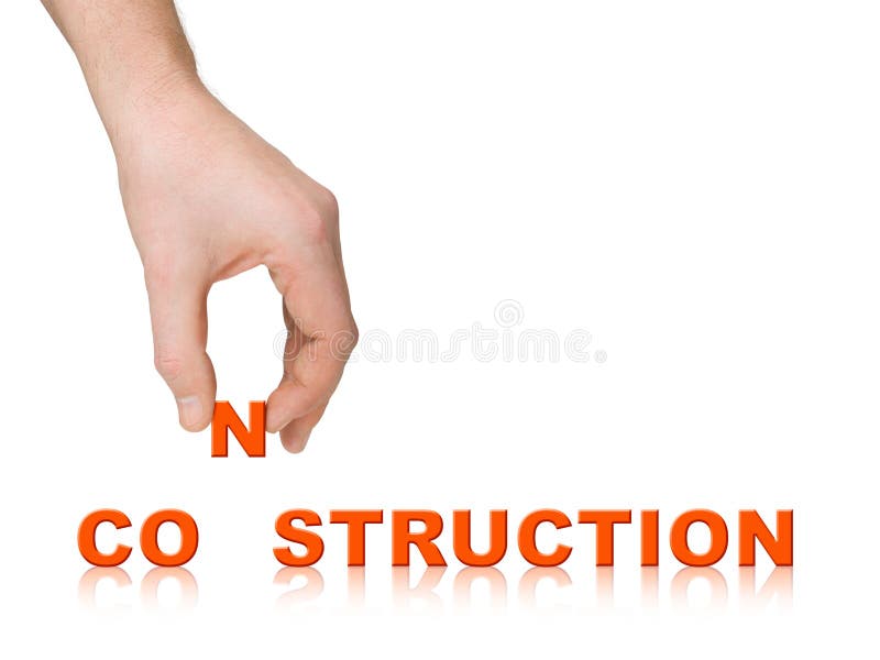 Hand and word Construction royalty free stock photography