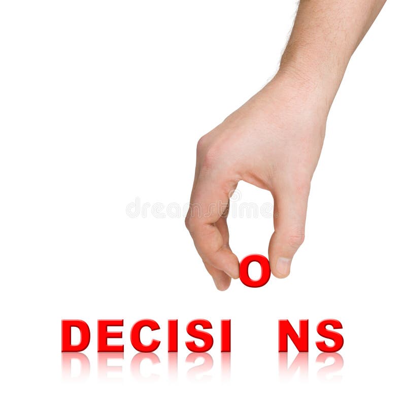 Hand and word Decisions royalty free stock images