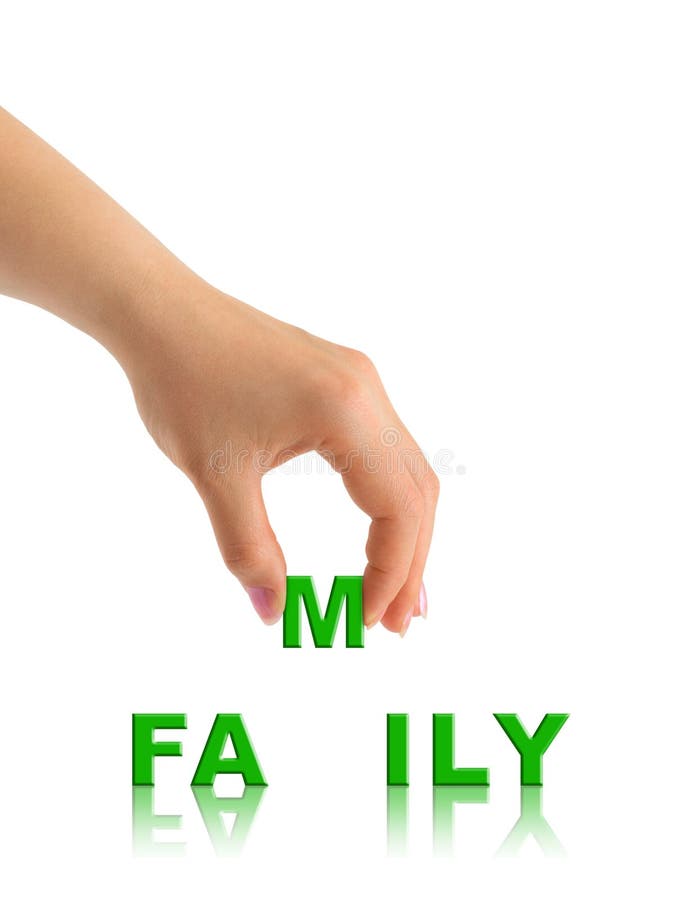 Hand and word Family royalty free stock photos