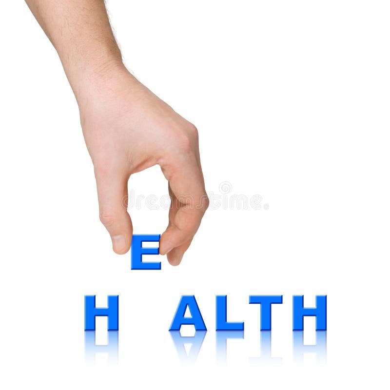 Hand and word Health stock photos