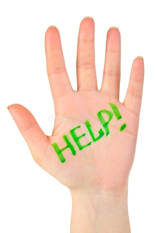 Hand and word Help stock photography