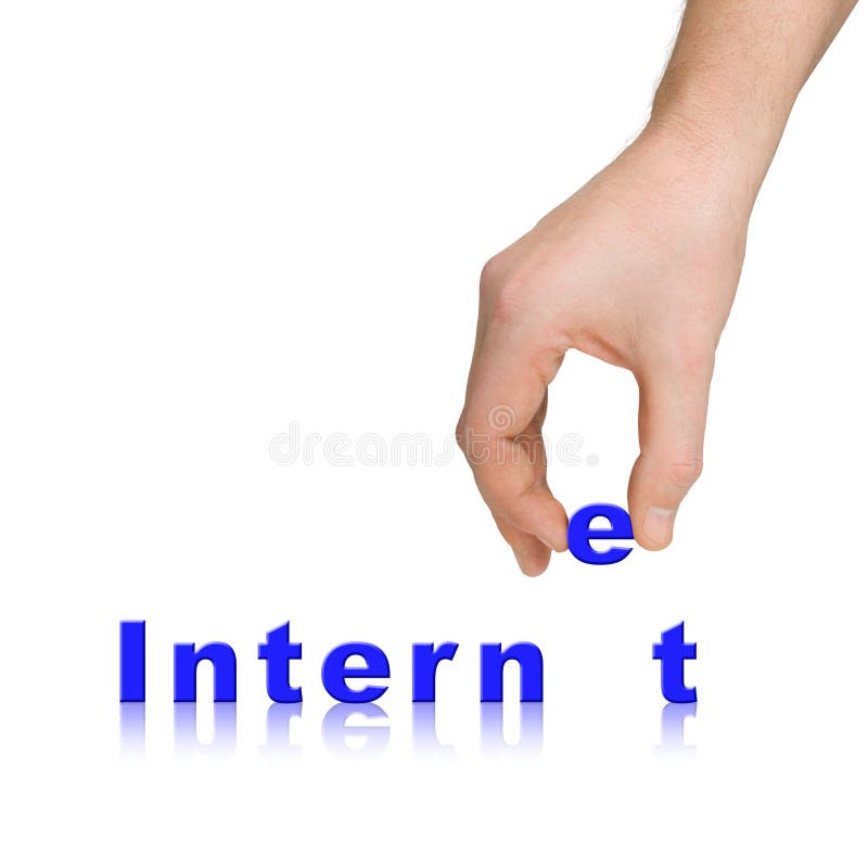 Hand and word Internet stock photo