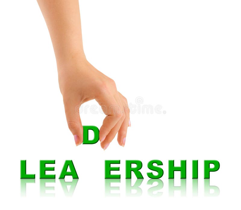 Hand and word Leadership stock photo