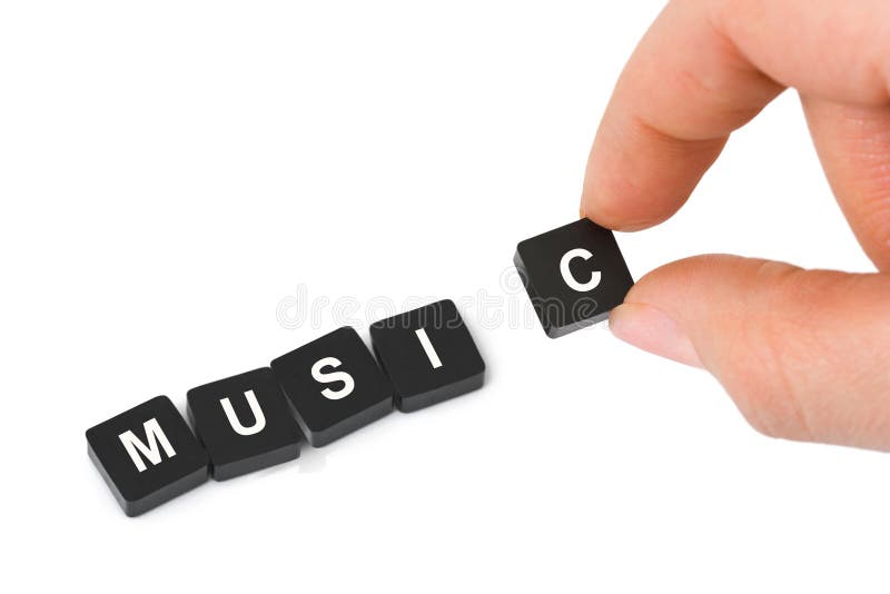 Hand and word Music stock photo