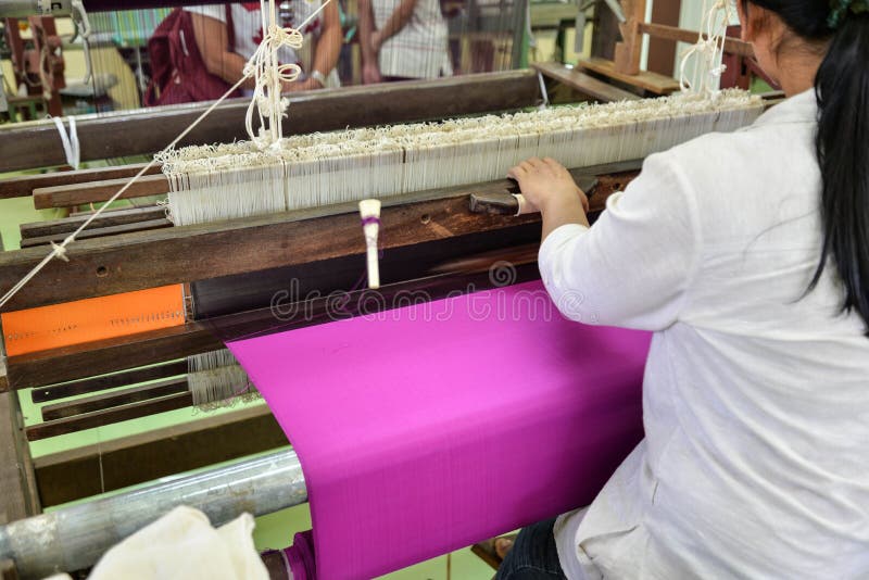 Handwoven silk stock image. Image of pattern, manufacturing 64356665