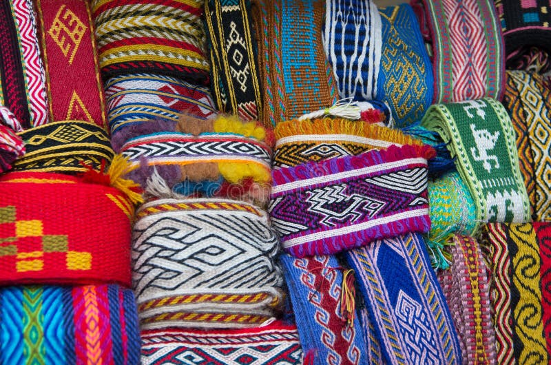 Hand-woven textielstroken Ambachten van het verleden royalty-vrije stock fotografie Hand-woven textielstroken Ambachten van het verleden royalty-vrije stock fotografie