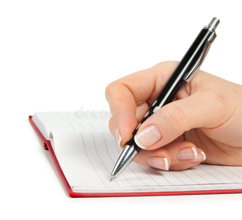 Writing with ballpoint pen stock photo. Image of dictation 758002