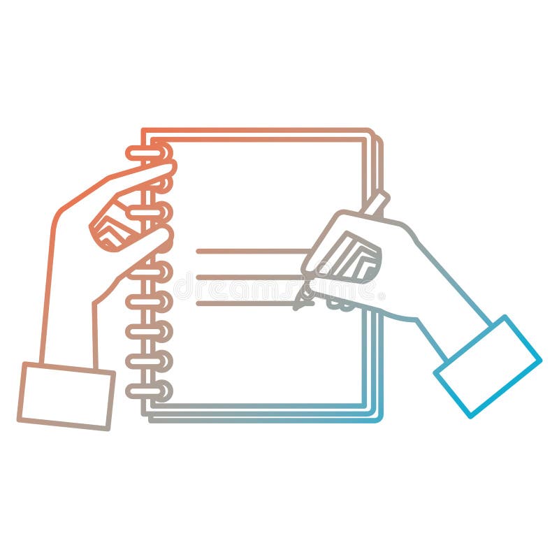 Hand writing in notebook school royalty free illustration