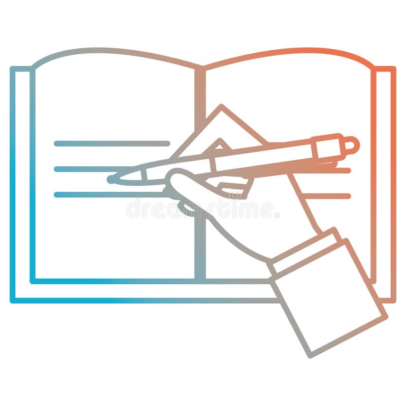 Hand writing in notebook school stock illustration