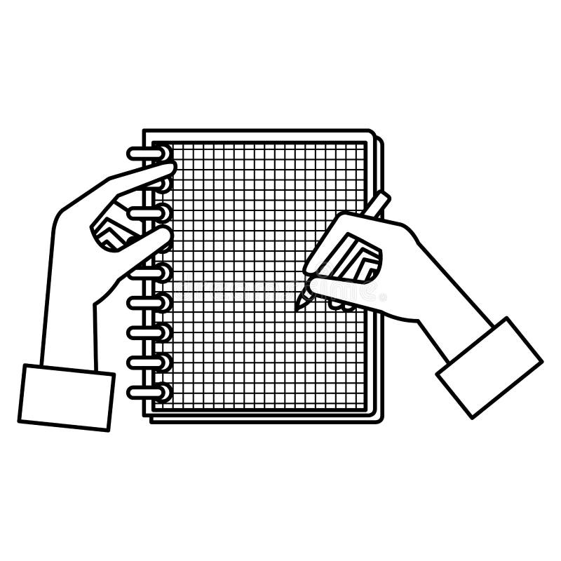 Hand writing in notebook school royalty free illustration