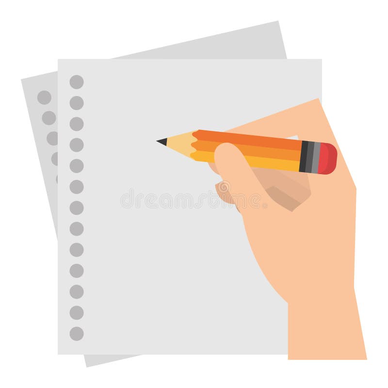 Hand writing in notebook sheet stock illustration