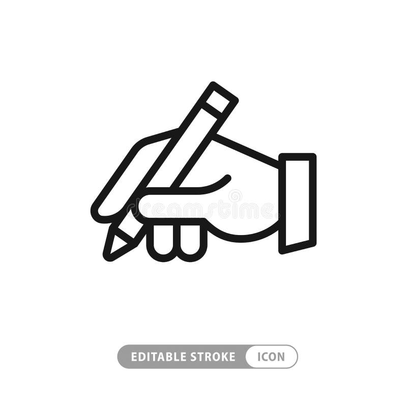 Hand writing outline icon. linear style sign for mobile concept vector illustration