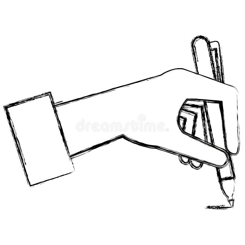 Hand writing with pen stock illustration
