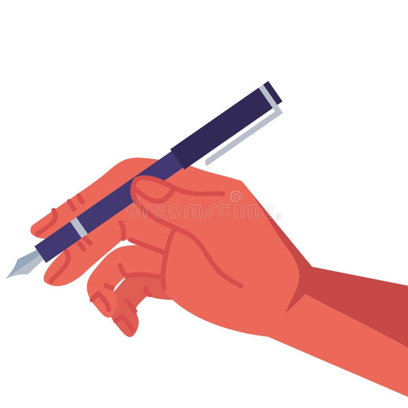 Hand writing with pen stock illustration