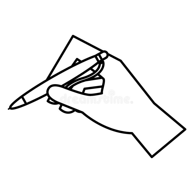 Hand writing with pen stock illustration