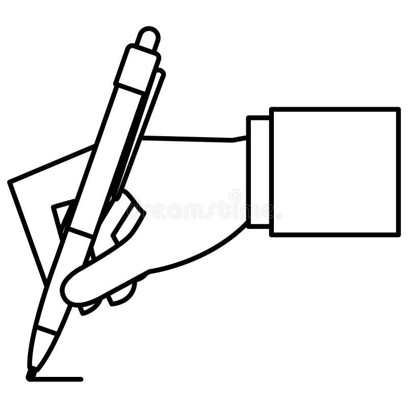 Hand writing with pen royalty free illustration