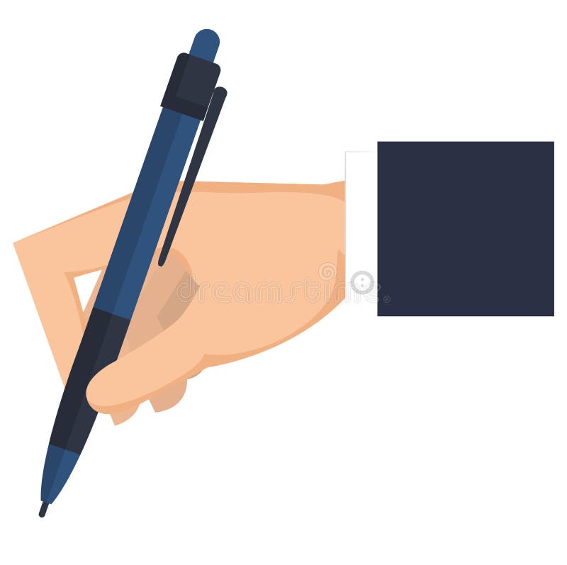 Hand writing with pen stock illustration