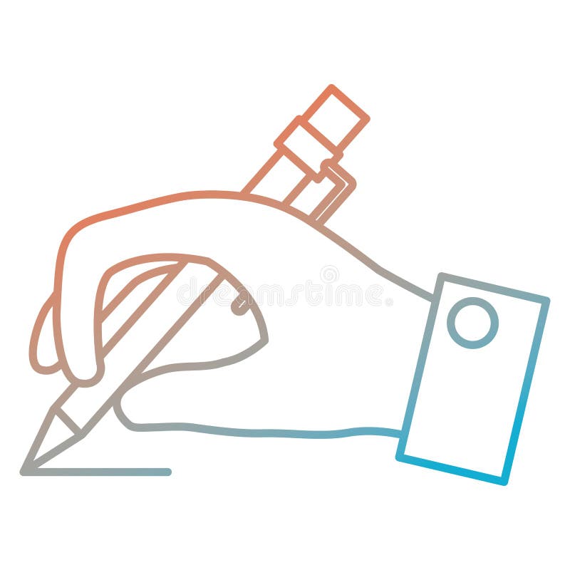 Hand writing with pen stock illustration