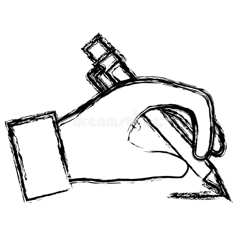 Hand writing with pen vector illustration