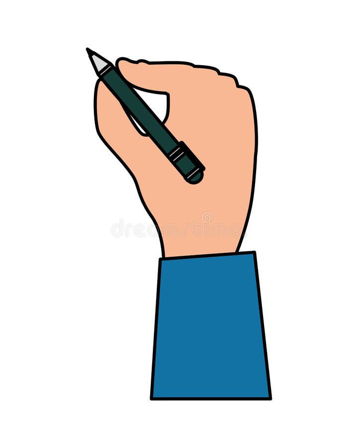Hand writing with pen writer vector illustration