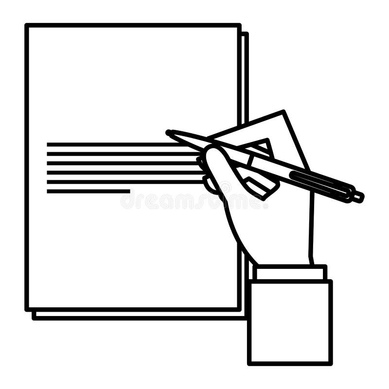 Hand writing with pencil in paper vector illustration