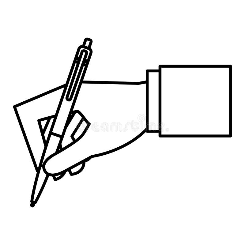 Hand writing with pencil stock illustration