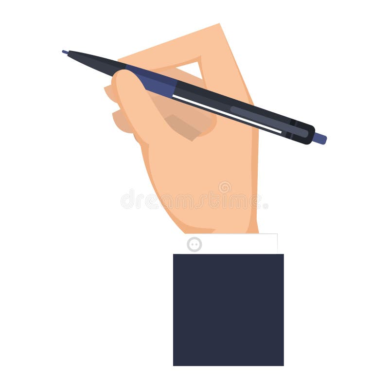 Hand writing with pencil royalty free illustration