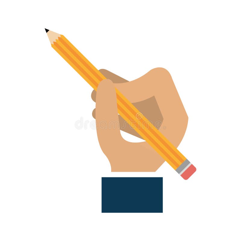 Hand writing with pencil royalty free illustration