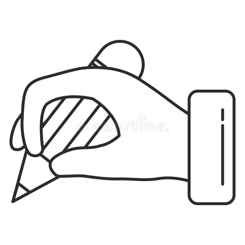 Hand writing with pencil stock illustration