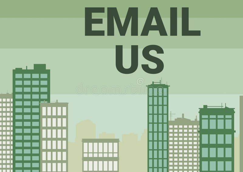 Hand writing sign Email Us. Concept meaning Sending a commercial message to a group of showing using mail Multiple stock illustration