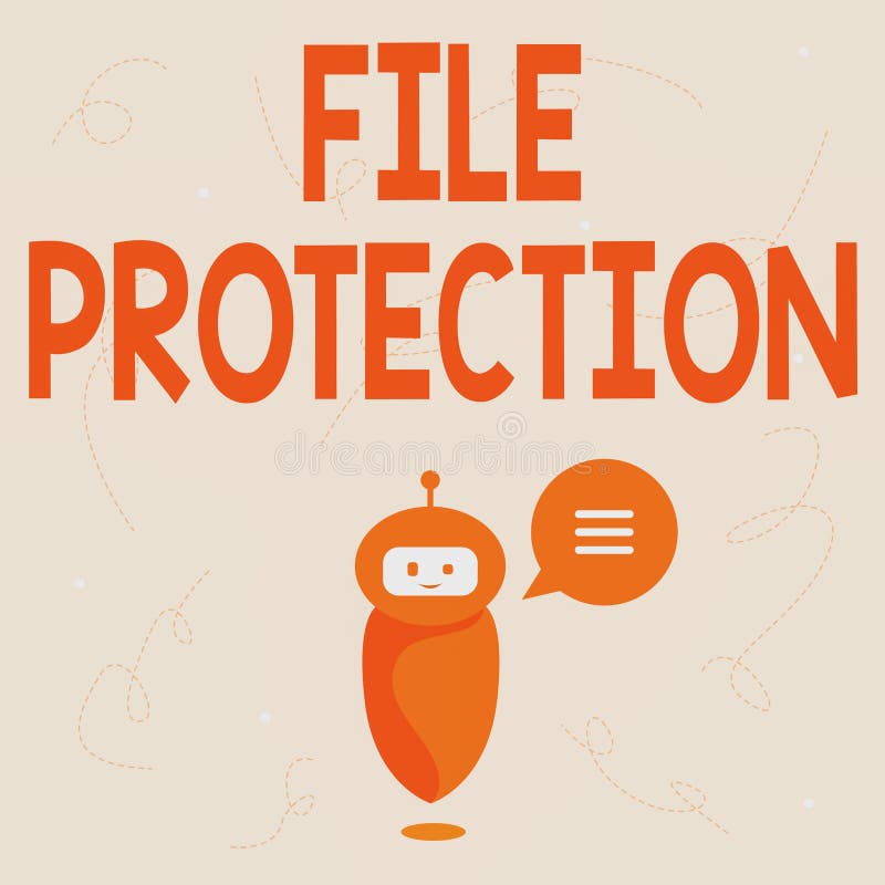 Hand writing sign File Protection. Internet Concept Preventing accidental erasing of data using storage medium Cute vector illustration