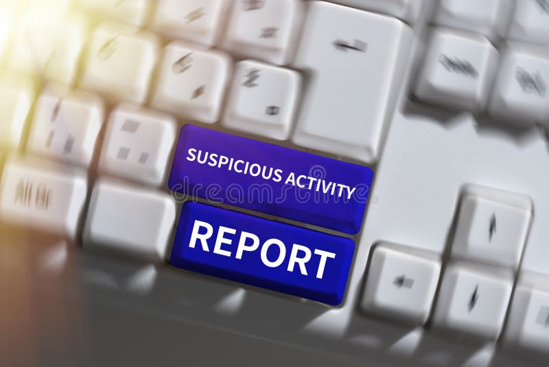 Hand Writing Sign Suspicious Activity Report. Business Showcase Account