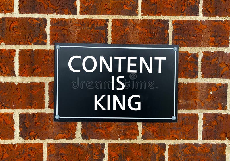 Hand writing text caption inspiration showing Content Is King concept meaning Business Marketing Online Media written on old annou stock photo