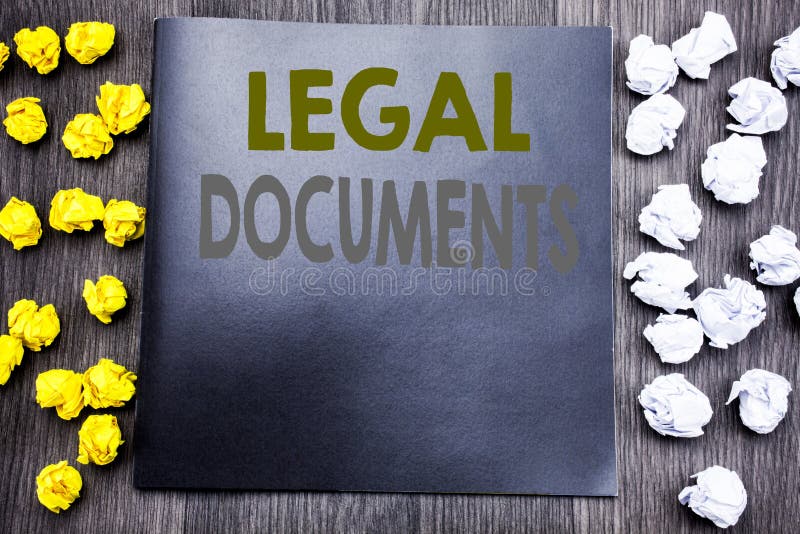 Hand Writing Text Caption Inspiration Showing Legal Documents. Business