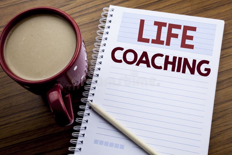 Hand writing text caption inspiration showing Life Coaching. Business concept for Personal Coach Help written on note paper notepa stock images
