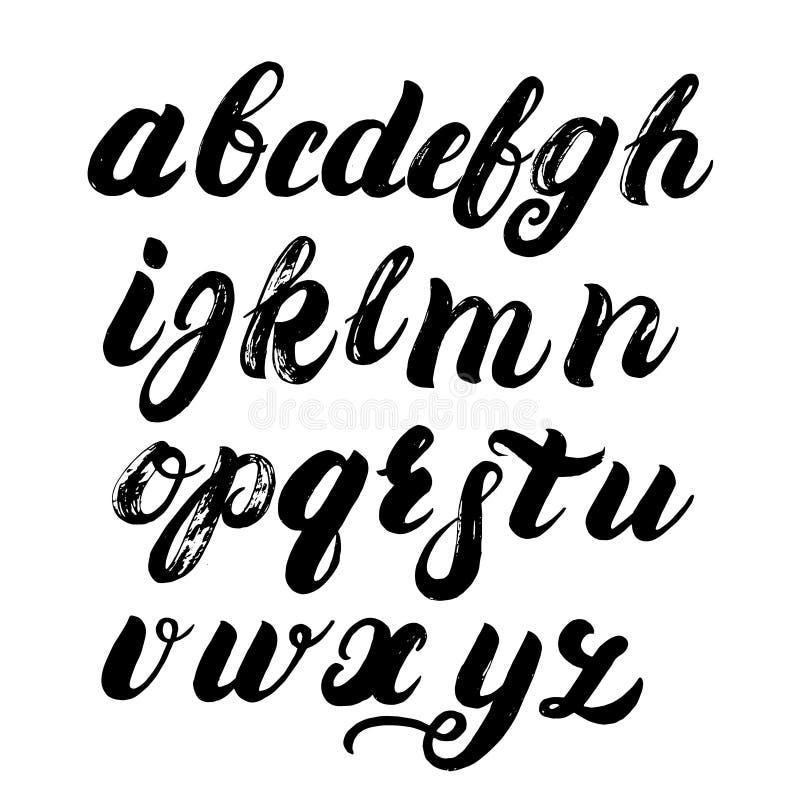 Hand written brush alphabet. vector illustration Hand written brush alphabet. vector illustration