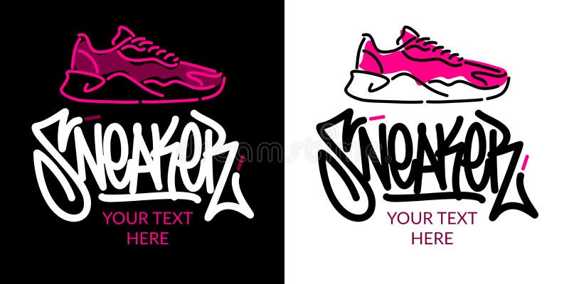 Abstract Hand Written Graffiti Style Word Sneaker Vector Illustration ...